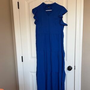 SHEIN Royal Blue Flutter Sleeve Maxi Dress